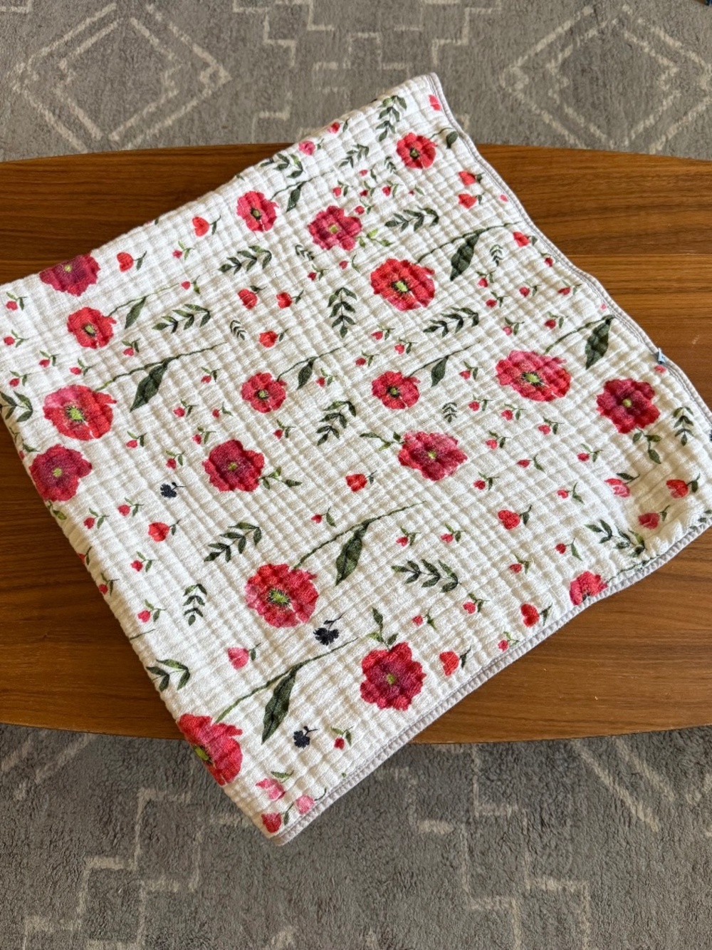 Little Unicorn Original Cotton Muslin Baby Blanket Quilt - Flowers